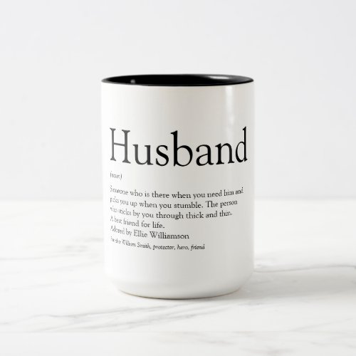 Husband Definition Saying Modern Cool Two_Tone Coffee Mug