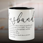 Husband Definition Script Love Heart Two-Tone Coffee Mug<br><div class="desc">Personalize for your special husband to create a unique gift for birthdays,  anniversaries,  weddings,  Christmas or any day you want to show how much he means to you. A perfect way to show him how amazing he is every day. Designed by Thisisnotme©</div>