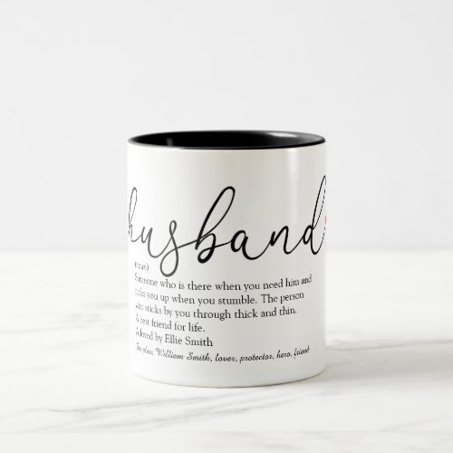 Husband Definition Script Love Heart Two_Tone Coffee Mug