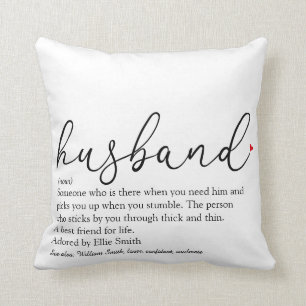 Husband Definition Script Modern Fun Wedding Throw Pillow