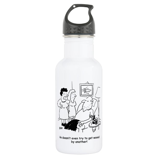 Husband Doesn't Try to get Wooed Stainless Steel Water Bottle (Front)