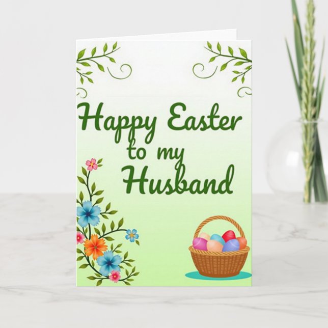 Husband Easter Floral Pattern Card (Front)