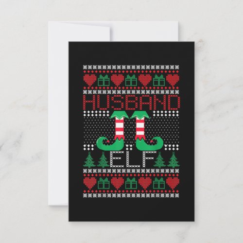 Husband ELF Matching Family Gifts Funny UGLY Chris Thank You Card