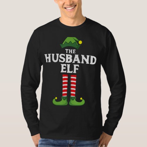 Husband Elf Matching Family Group Christmas Pajama T_Shirt