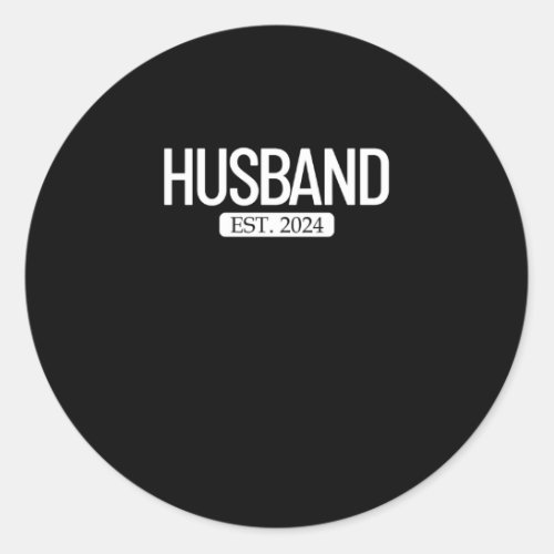 Husband Est 2024 Matching Couple Married 2024 Classic Round Sticker