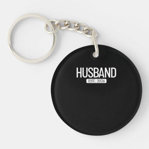 Husband Est 2024 Matching Couple Married 2024 Keychain