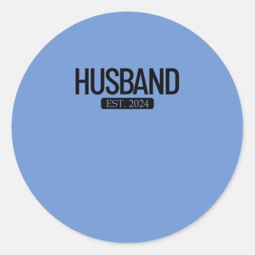 Husband Est 2024 Matching Couple Married 2024matc Classic Round Sticker