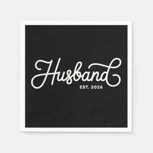 Husband Est 2026 Wedding Just Married Honeymoon Napkins