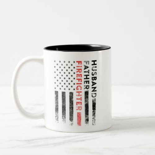 Husband Father Firefighter Thin Red Line Mug