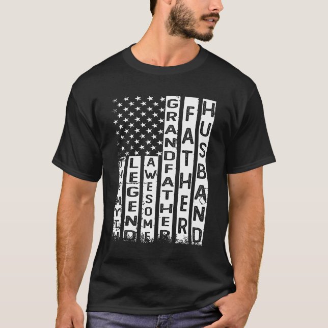 Husband Father Grandfather Awesome Legend The Myth T-Shirt (Front)