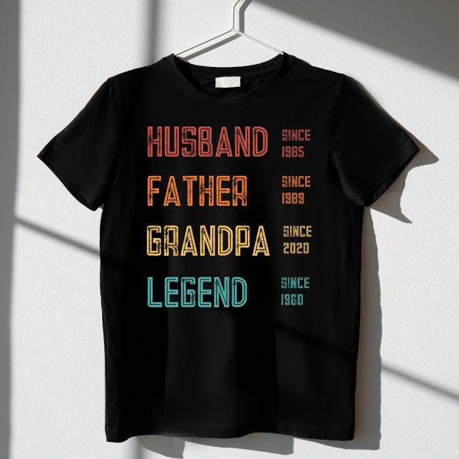 Husband Father Grandpa Legend Grandfather Custom T-Shirt (Creator Uploaded)