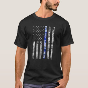 Tee Hunt Thin Blue Line American Flag Muscle Shirt Stars and Stripes Police Sleeveless