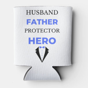 Husband Father Protector Hero bl Can Cooler