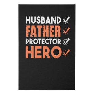 Husband father protector hero - Greatest dad Faux Canvas Print