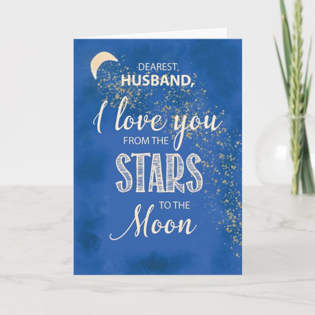 Husband Fathers Day Love From Stars to Moon Night Card (Front)