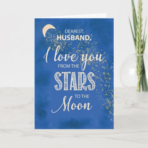 Husband Fathers Day Love From Stars to Moon Night Card