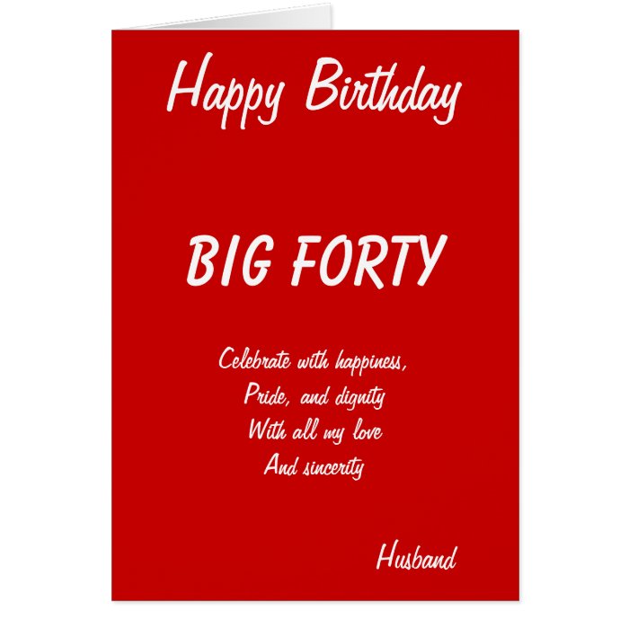 Husband fortieth birthday cards