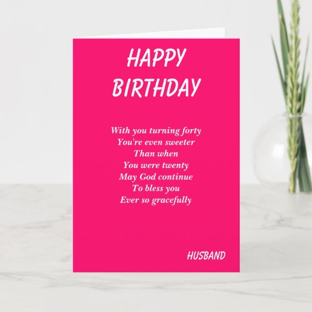 Husband fortieth birthday cards (Front)