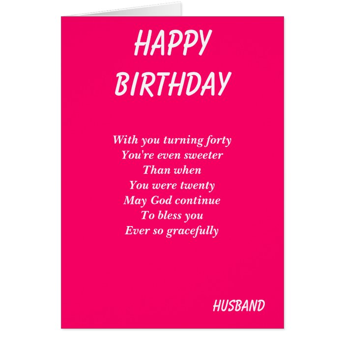 Husband fortieth birthday cards