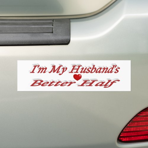 Husband funny quote red text bumper sticker
