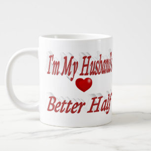 Husband funny quote red text giant coffee mug