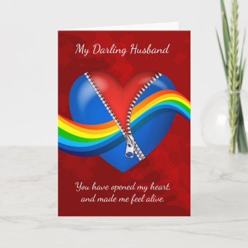 Husband Gay Valentines Day Card With Zipper Hea