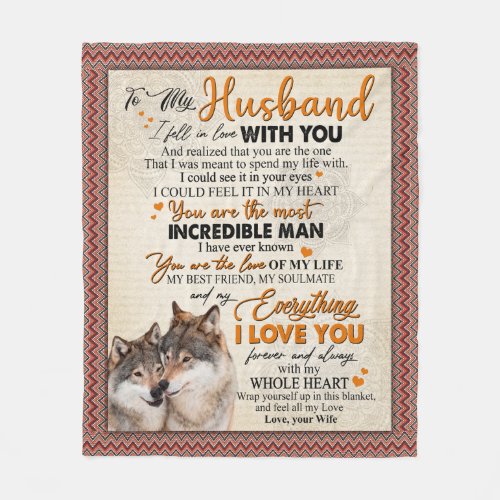 Husband Gift  Letter To My Husband From Wife Fleece Blanket