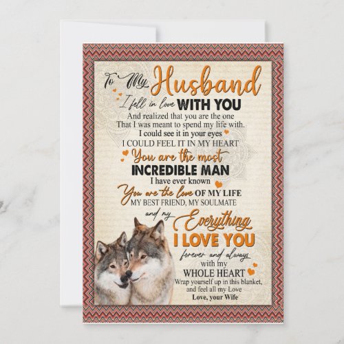 Husband Gift  Letter To My Husband From Wife Invitation