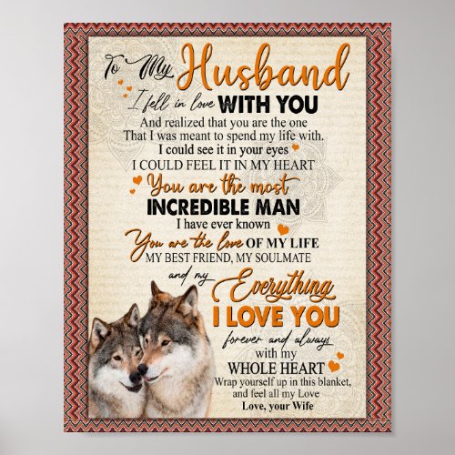 Husband Gift  Letter To My Husband From Wife Poster