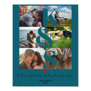 Husband Gifts Newlywed Couple Photo Collage Poster