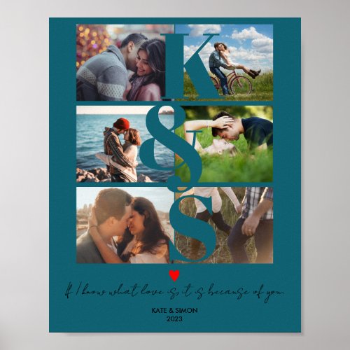 Husband Gifts Newlywed Couple Photo Collage Poster