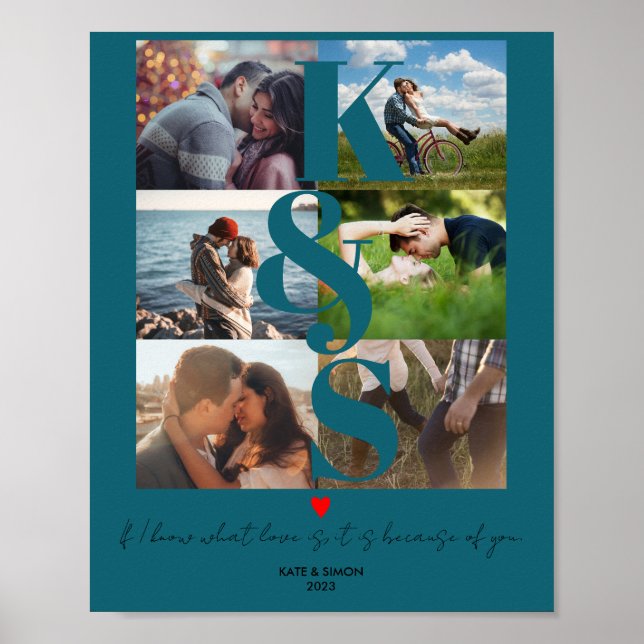 Husband Gifts Newlywed Couple Photo Collage Poster (Front)