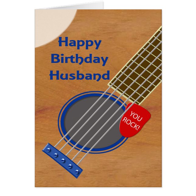 Husband Guitar Player Birthday Cards (Front)