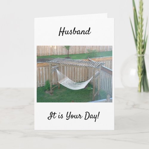 HUSBAND HAMMOCK AWAITS U ON YOUR BIRTHDAY CARD