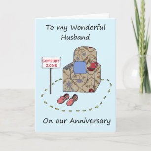 Husband Happy Anniversary Comfort Zone Card