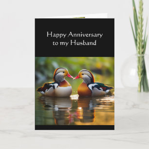 Husband Happy Anniversary Waterfowl Ducks Card