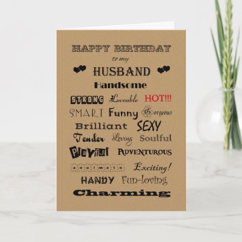 Husband Happy Birthday Words of Praise Card