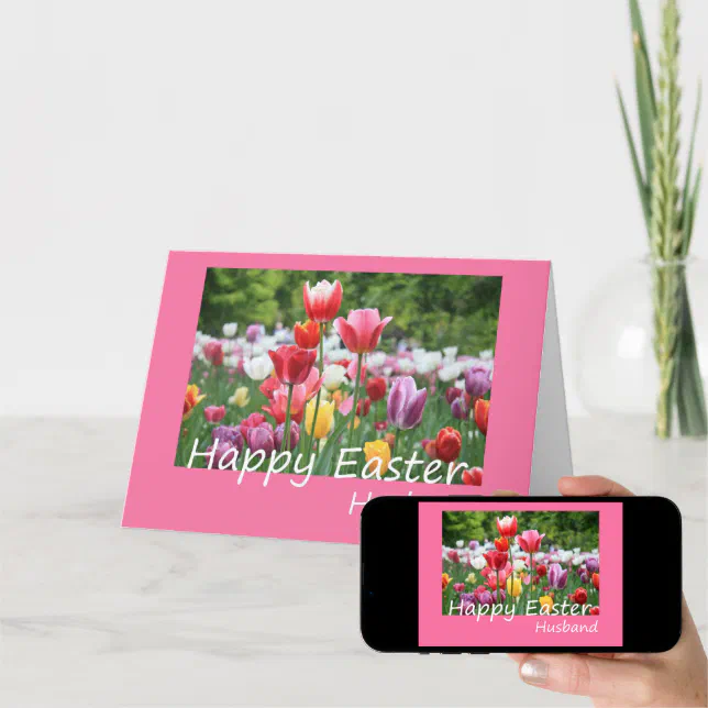 Husband Happy Easter Tulip Card Zazzle