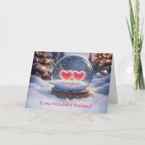 Husband Happy Holidays Christmas Two Hearts  Card
