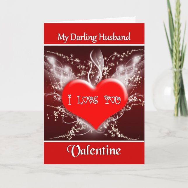 Husband / Happy Valentine's Day - Red Heart Holiday Card (Front)
