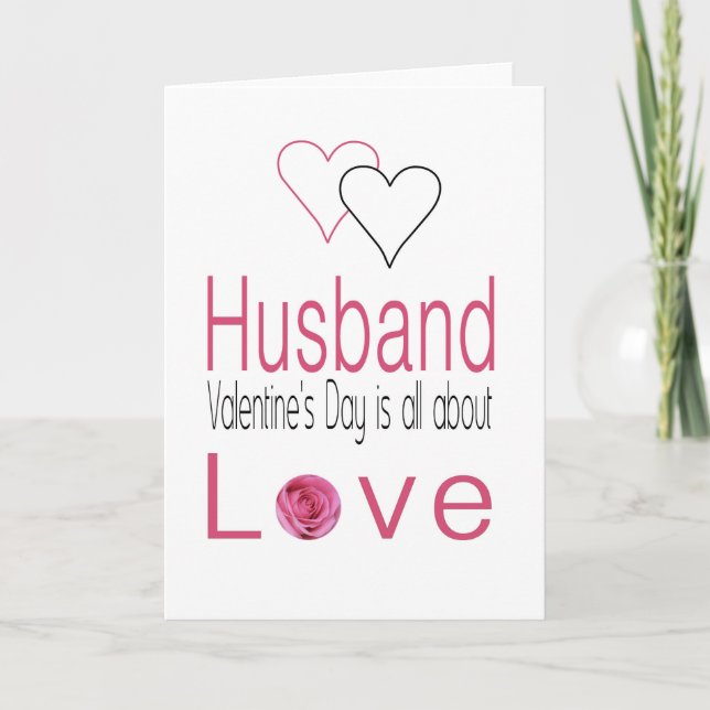 Husband   Happy Valentine's Day Roses Holiday Card (Front)