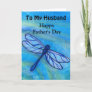 Husband Happy's Day Blue Dragonfly Card