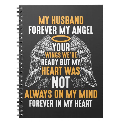Husband Heaven Forever Angel Memory widow Hubby Notebook