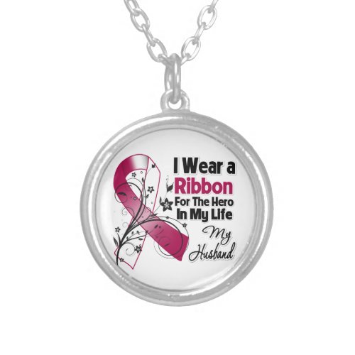 Husband Hero in My Life Head Neck Cancer Silver Plated Necklace