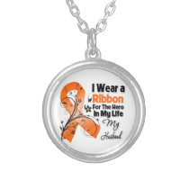Husband Hero in My Life Leukemia Silver Plated Necklace