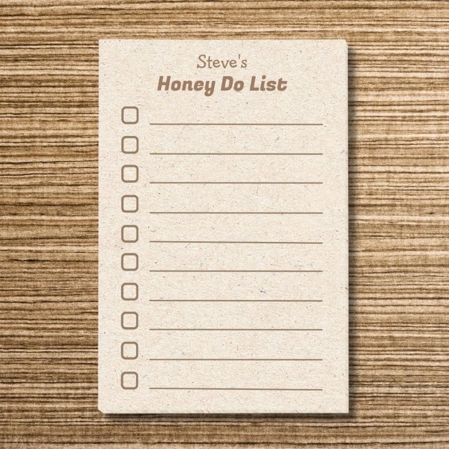 Husband Honey Do List Post-it Notes (To do list notepad for dad with personalized name.)
