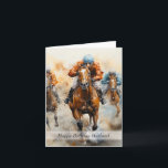 Husband Horse Racing Birthday Card<br><div class="desc">Easy edit horse racing greeting card design,  perfect choice for all horse racing and sports fans,  make a great impression with this card design today.</div>