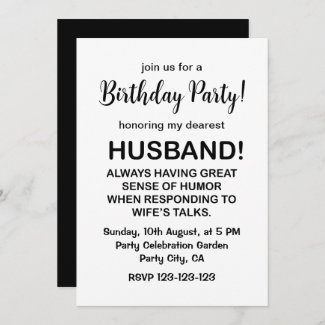 Husband Hubby Quote Funny Husband Birthday