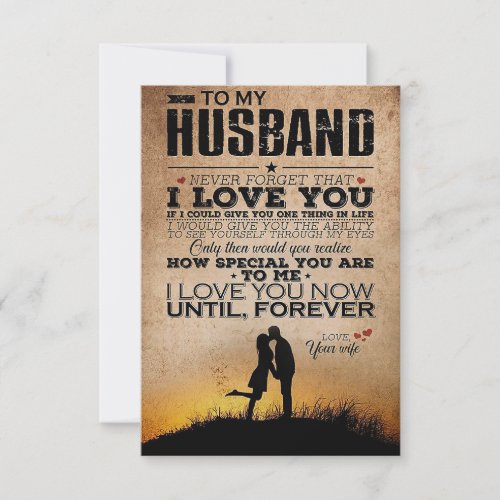 Husband I Love You Now Until Forever RSVP Card