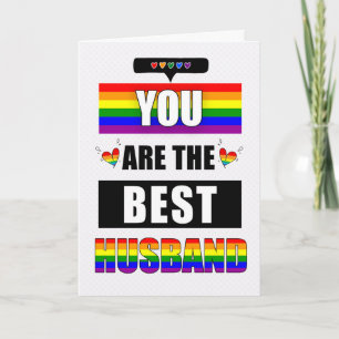 Husband I Love You Typography LGBTQ Rainbow Card